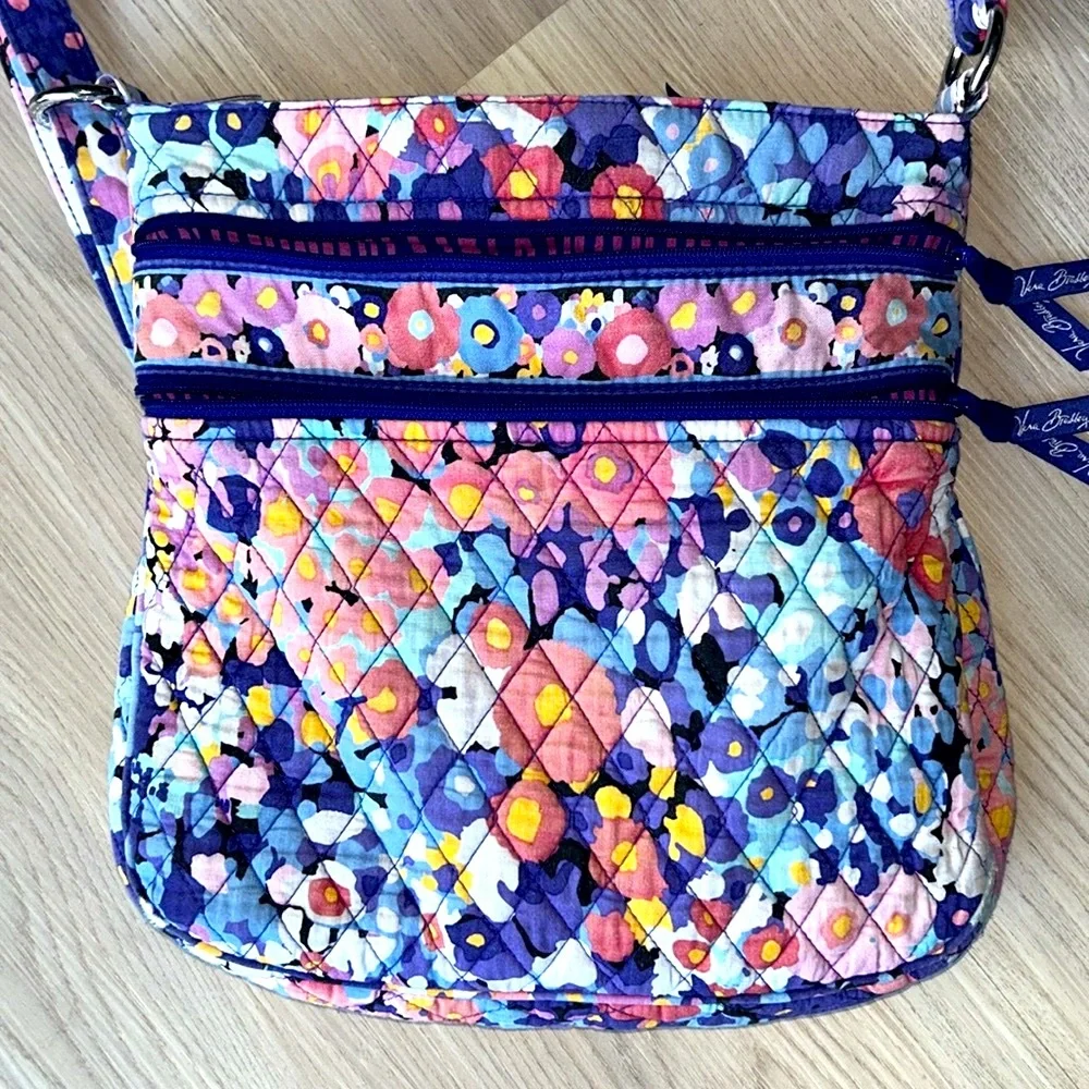 Vera Bradley Impressionista Crossbody Purple Quilted Shoulder Hipster Bag Purse